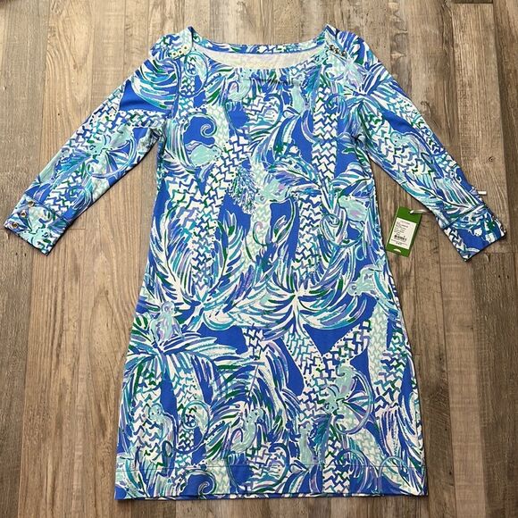 Lilly Pulitzer Sophie UPF 50 Canopy Chaos Print Jersey Tunic Shirt Dress - Picture 2 of 11